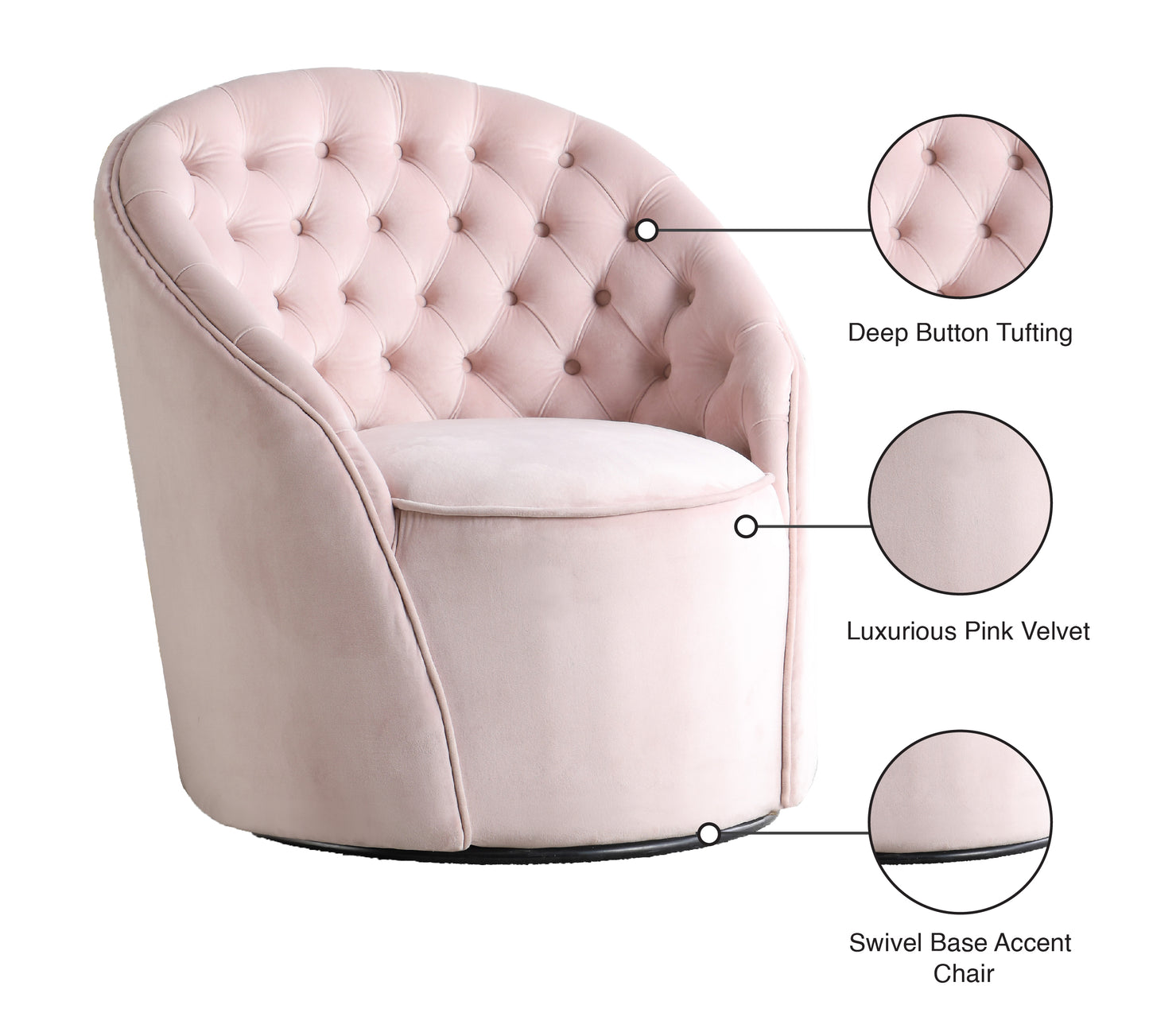 gardenia pink velvet accent chair pink