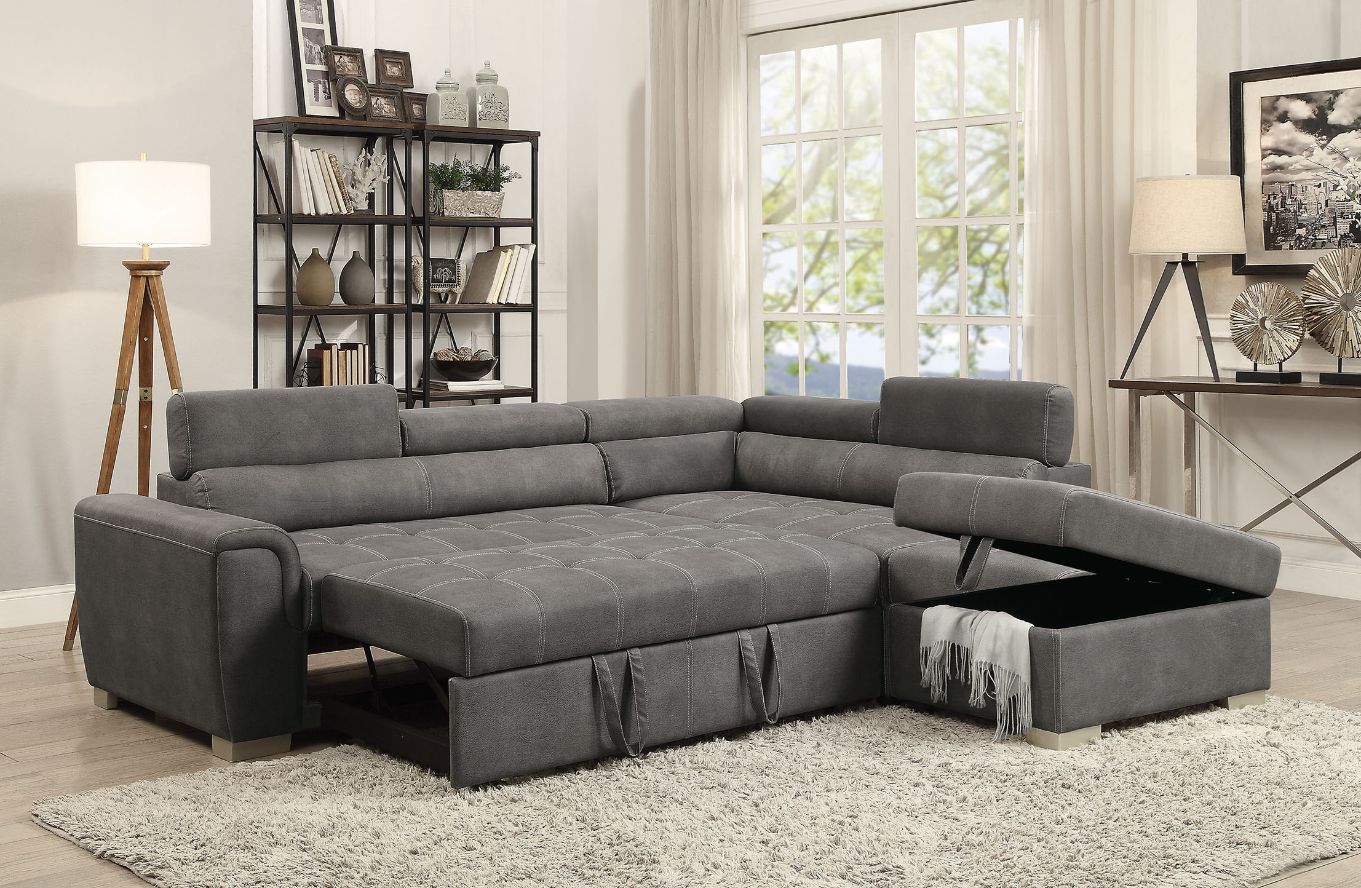 sectional sofa w/pull-out bed