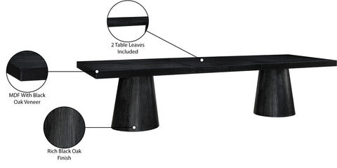 Carlyle Black Oak Veneer Dining Table (3 Boxes)