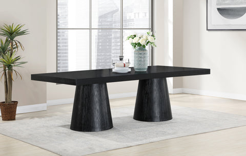 Carlyle Black Oak Veneer Dining Table (3 Boxes)