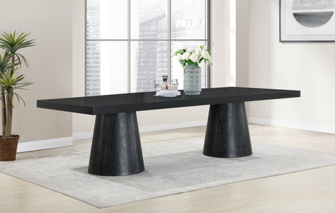 Carlyle Black Oak Veneer Dining Table (3 Boxes)