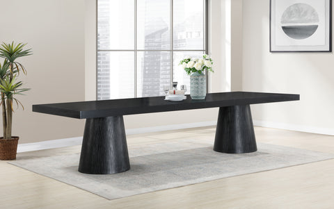 Carlyle Black Oak Veneer Dining Table (3 Boxes)