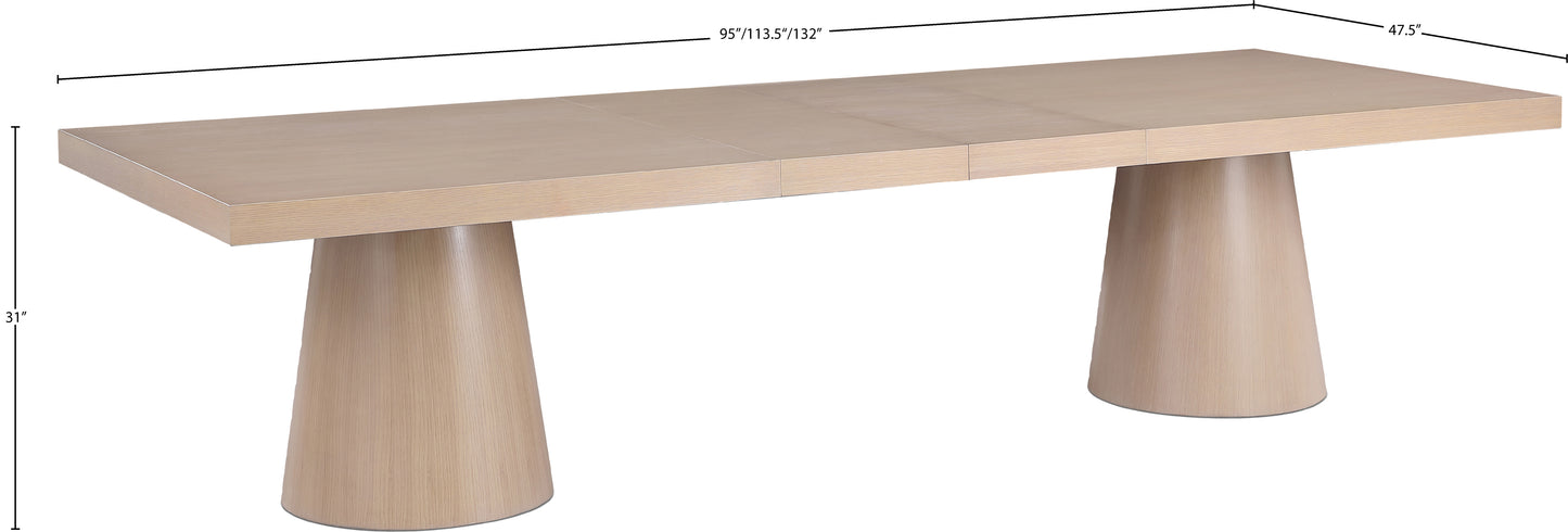 carlyle natural oak veneer dining table (3 boxes)