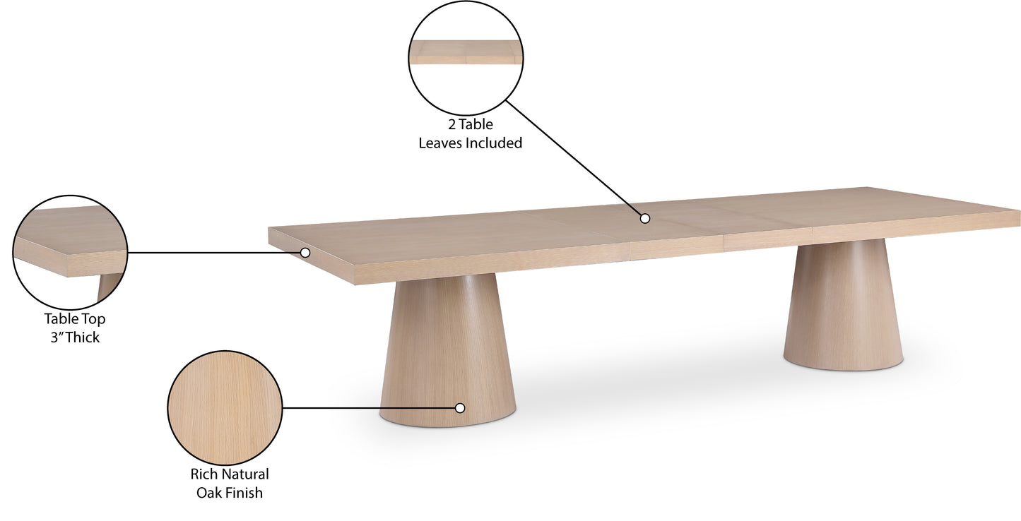 carlyle natural oak veneer dining table (3 boxes)