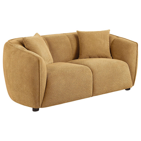 Dayes 2-piece Fabric Upholstered Sofa Set Mustard Yellow