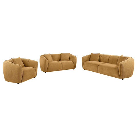 Dayes 3-piece Fabric Upholstered Sofa Set Mustard Yellow