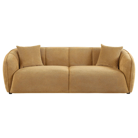 Dayes Fabric Upholstered Sofa Mustard Yellow