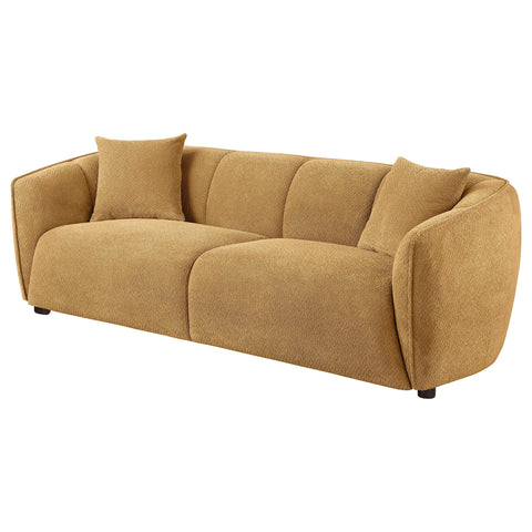 Dayes Fabric Upholstered Sofa Mustard Yellow