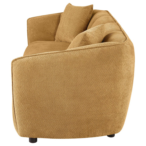 Dayes Fabric Upholstered Sofa Mustard Yellow