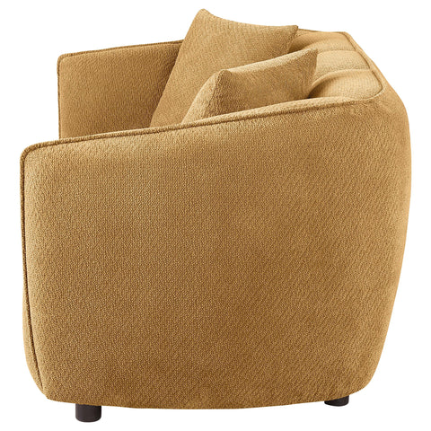 Dayes Fabric Upholstered Loveseat Mustard Yellow