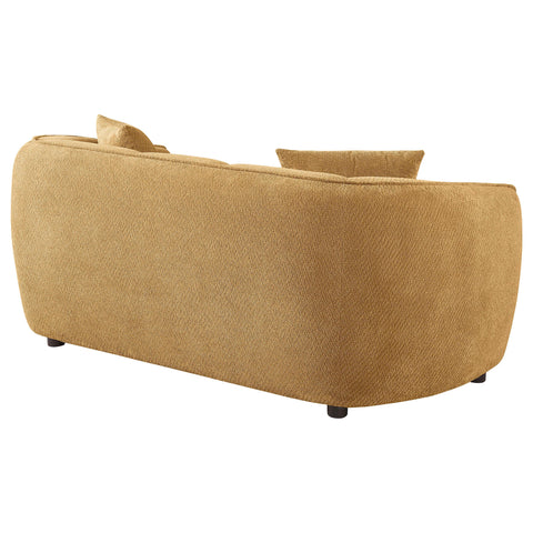 Dayes Fabric Upholstered Loveseat Mustard Yellow