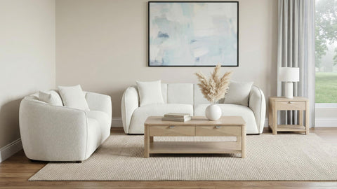 Dayes Fabric Upholstered Loveseat Sand
