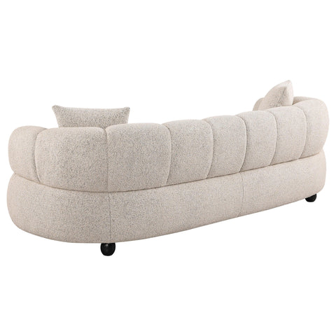 Selma 2-Piece Contemporary Channel Tufted Woven Fabric Sofa Set Pebble