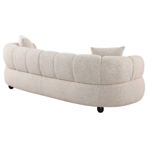 Selma Contemporary Channel Tufted Woven Fabric Upholstered Sofa