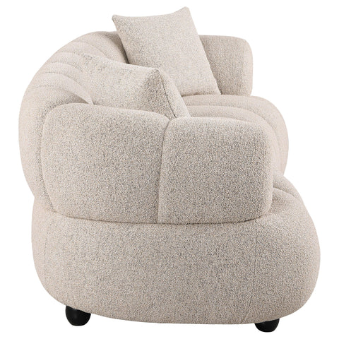 Selma Contemporary Channel Tufted Woven Fabric Upholstered Sofa