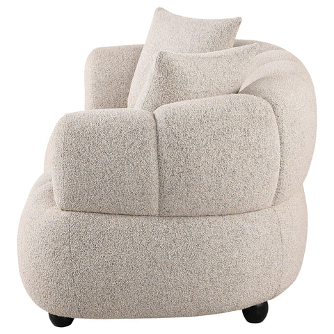 Selma Contemporary Channel Tufted Woven Fabric Upholstered Loveseat