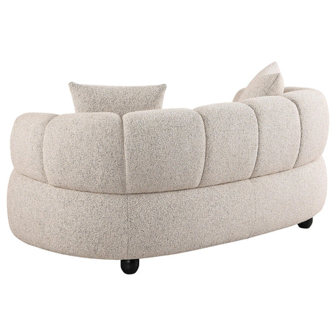 Selma Contemporary Channel Tufted Woven Fabric Upholstered Loveseat