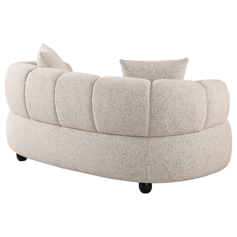 Selma Contemporary Channel Tufted Woven Fabric Upholstered Loveseat