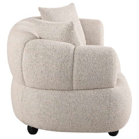 Selma Contemporary Channel Tufted Woven Fabric Upholstered Loveseat