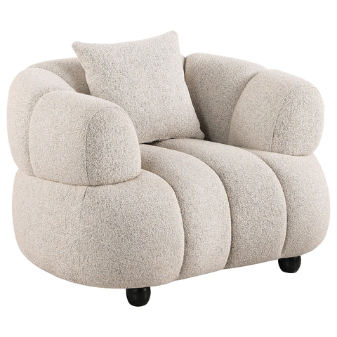 Selma Contemporary Channel Tufted Woven Fabric Upholstered Accent Chair