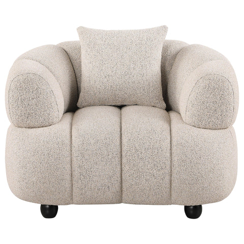 Selma Contemporary Channel Tufted Woven Fabric Upholstered Accent Chair