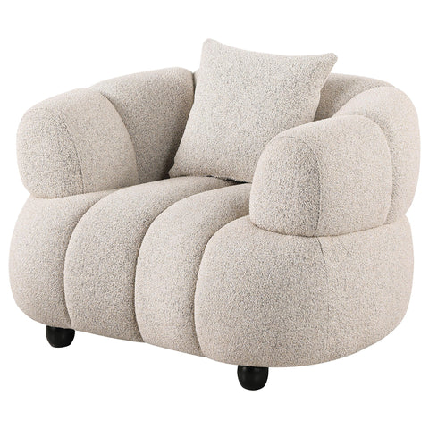 Selma Contemporary Channel Tufted Woven Fabric Upholstered Accent Chair