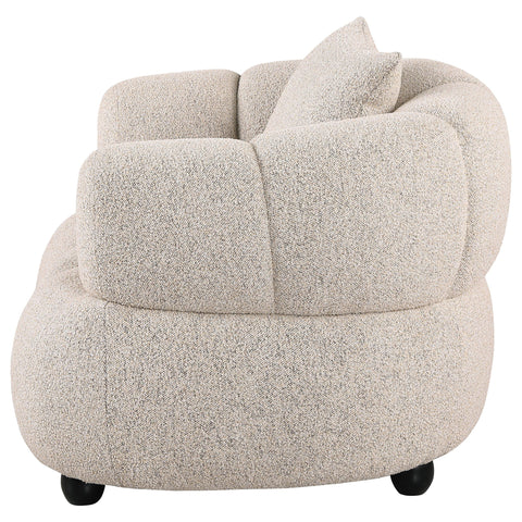 Selma Contemporary Channel Tufted Woven Fabric Upholstered Accent Chair
