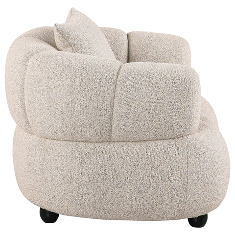 Selma Contemporary Channel Tufted Woven Fabric Upholstered Accent Chair