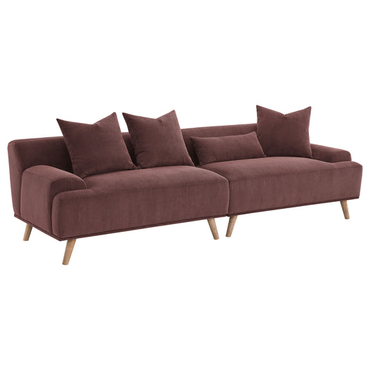 Freddie Corduroy Upholstered Extra Long Sofa Wine RedWine