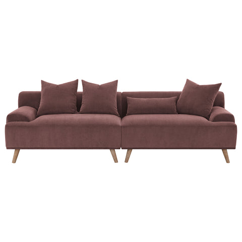 Freddie Corduroy Upholstered Extra Long Sofa Wine RedWine