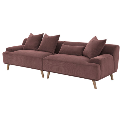 Freddie Corduroy Upholstered Extra Long Sofa Wine RedWine