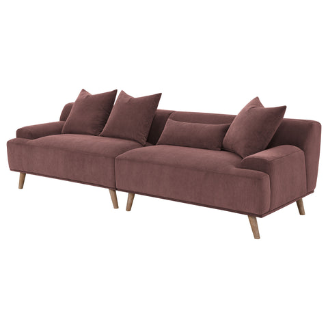 Freddie Corduroy Upholstered Extra Long Sofa Wine RedWine