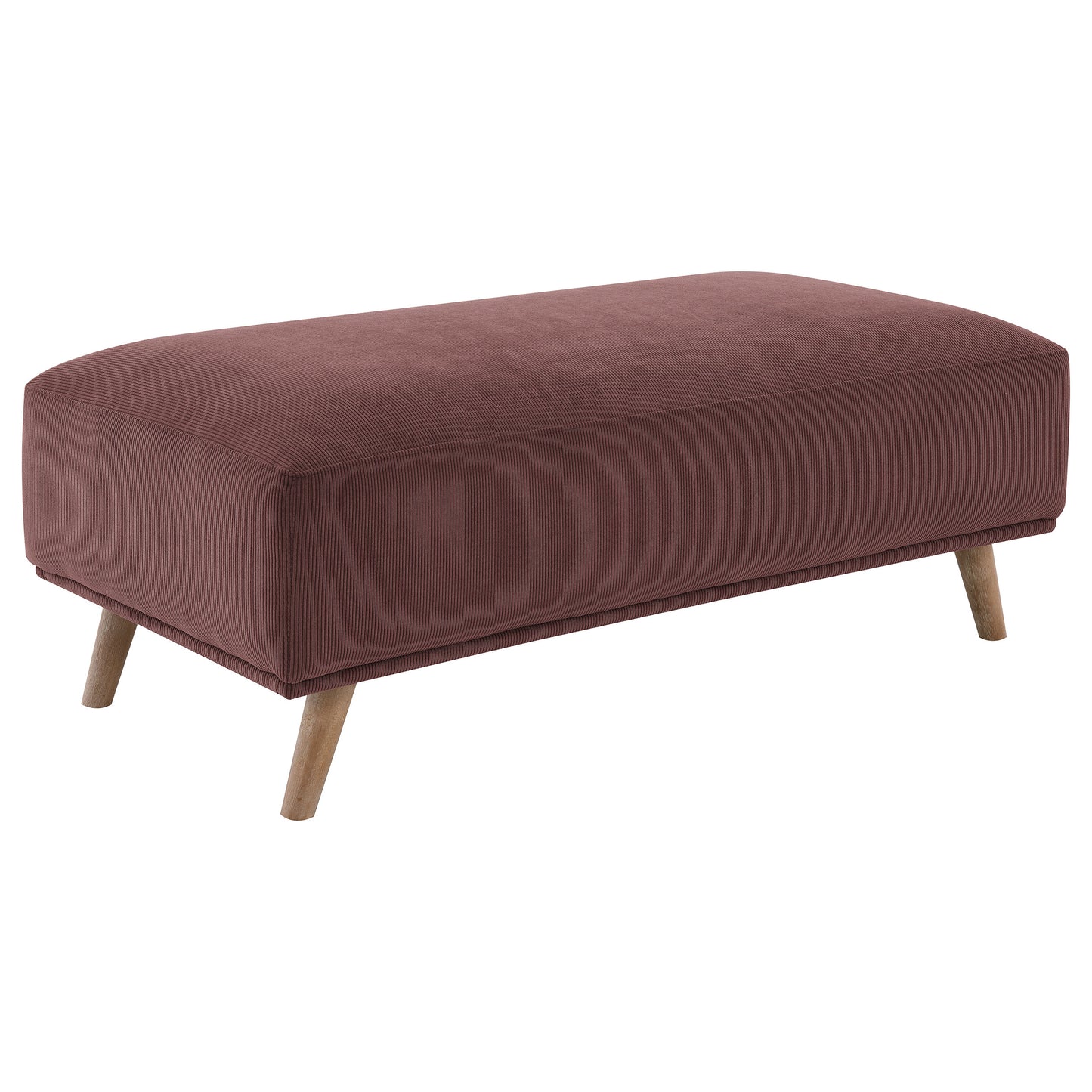 brandon corduroy upholstered ottoman wine red