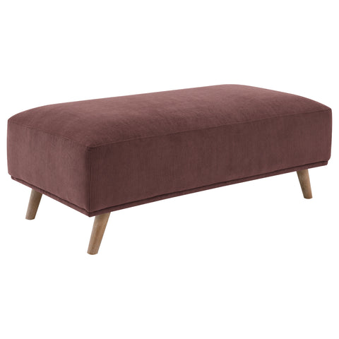 Freddie Corduroy Upholstered Ottoman Wine RedWine