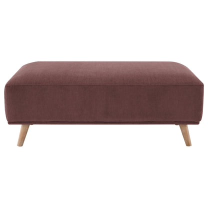 Brandon Corduroy Upholstered Ottoman Wine Red