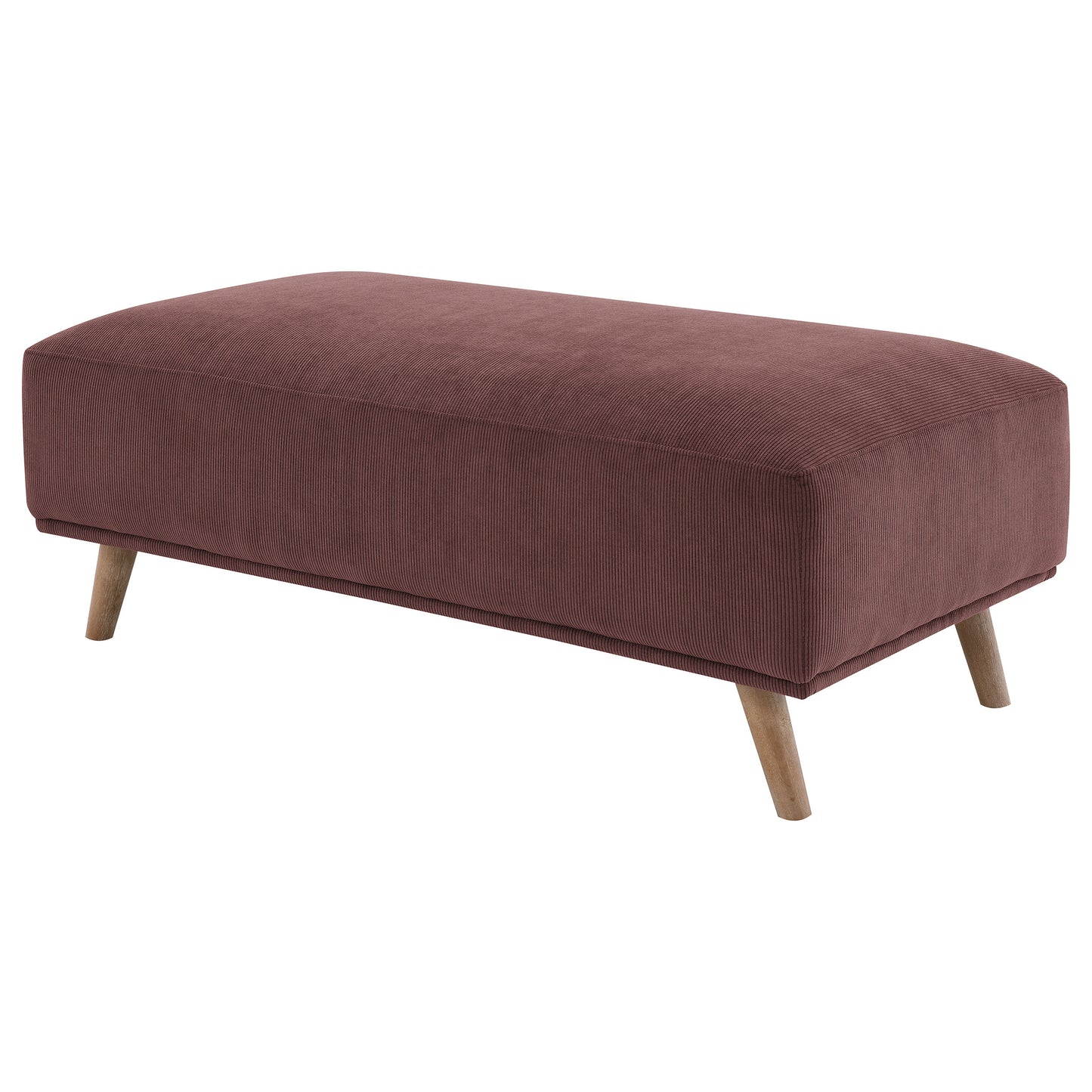 brandon corduroy upholstered ottoman wine red