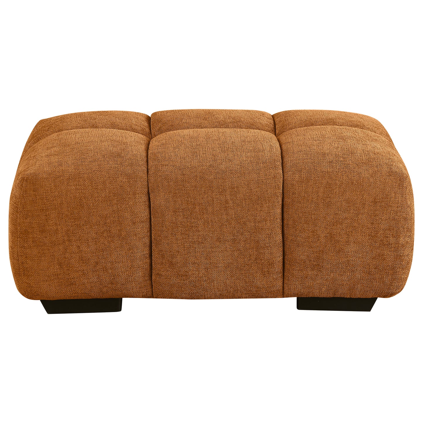 beaumont rectangular upholstered tufted ottoman orange