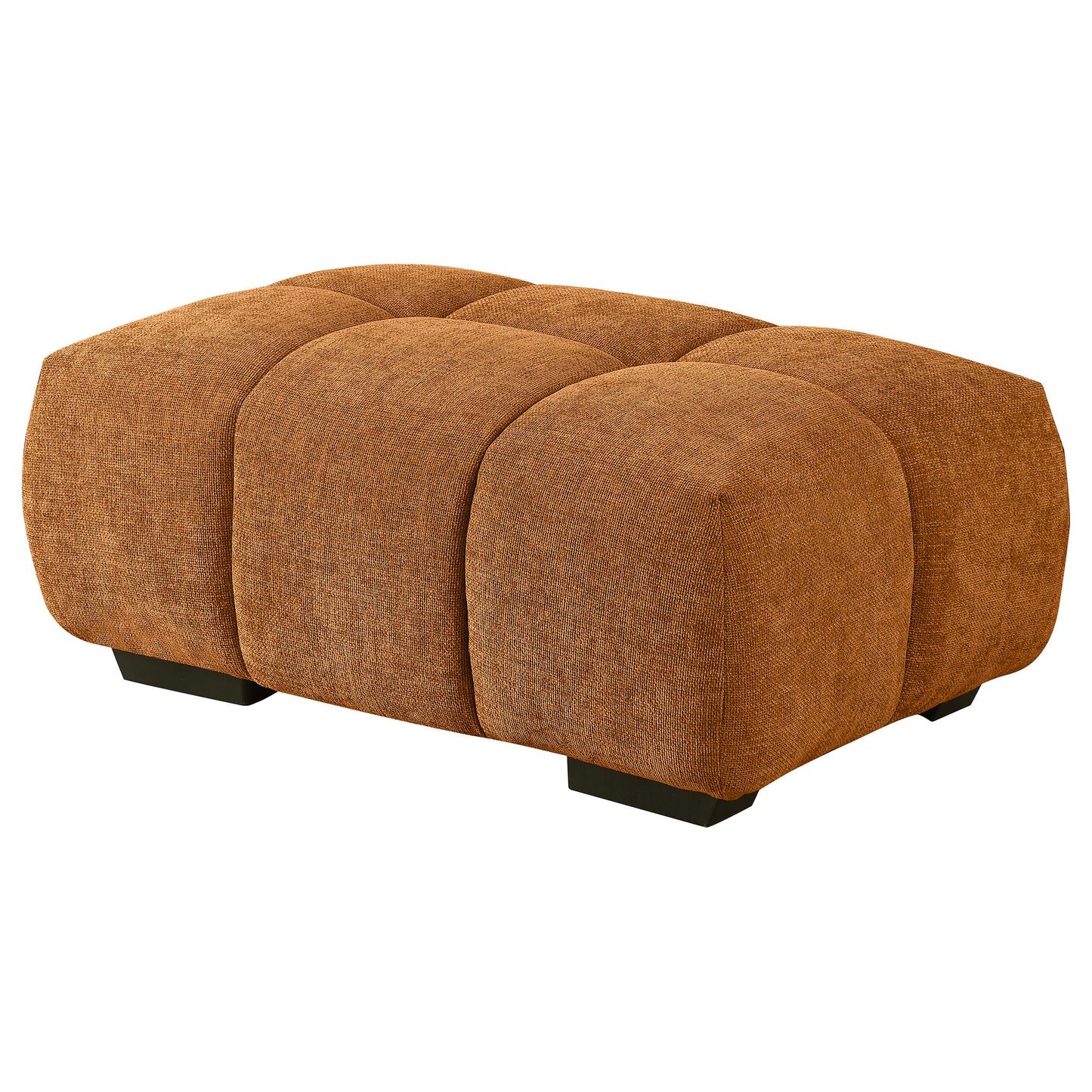 beaumont rectangular upholstered tufted ottoman orange