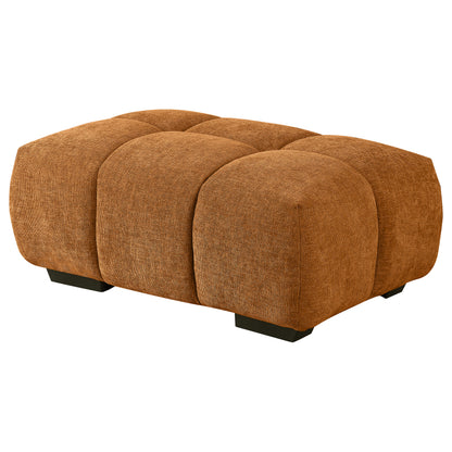 Beaumont Rectangular Upholstered Tufted Ottoman Orange