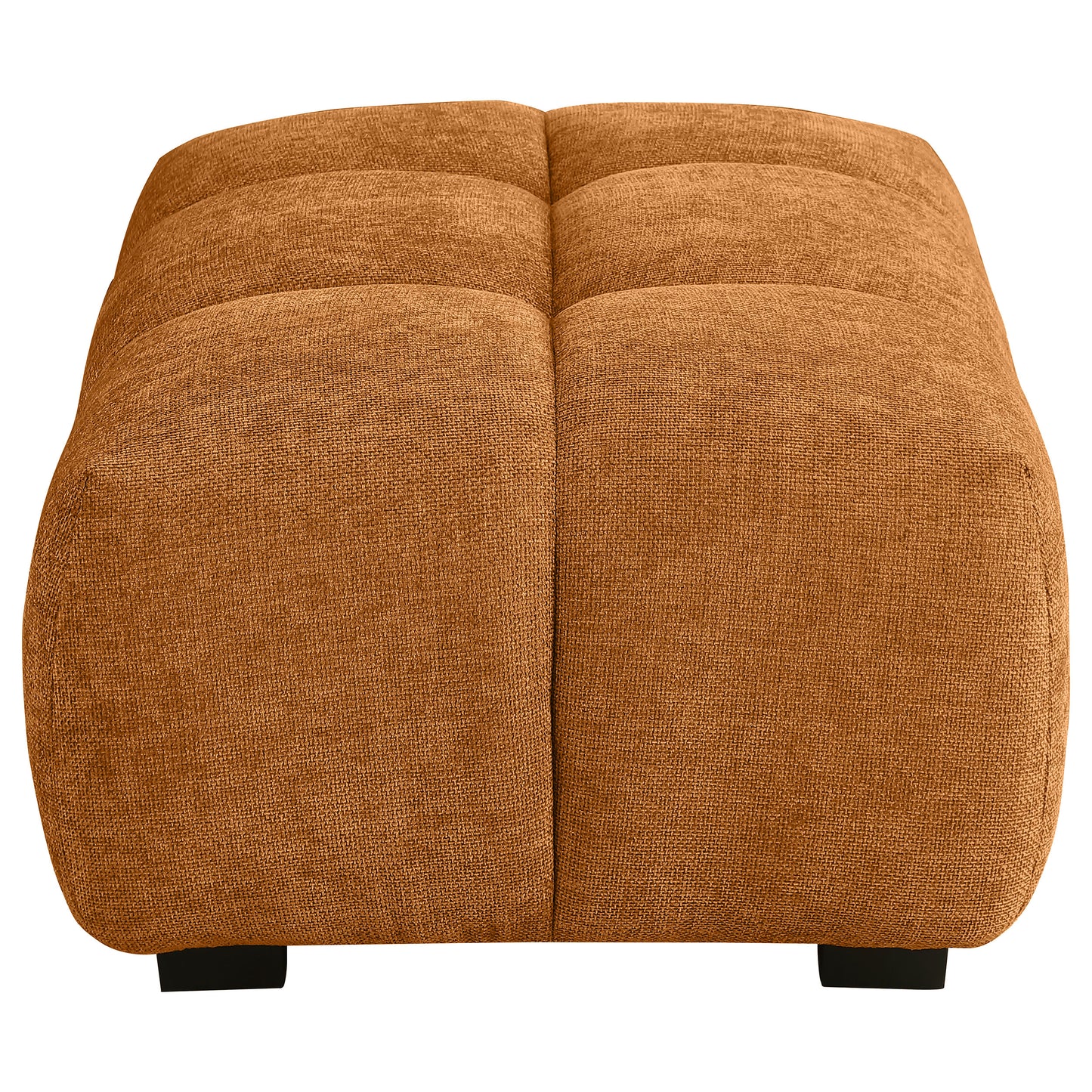 beaumont rectangular upholstered tufted ottoman orange