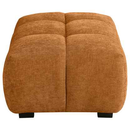 Beaumont Rectangular Upholstered Tufted Ottoman Orange