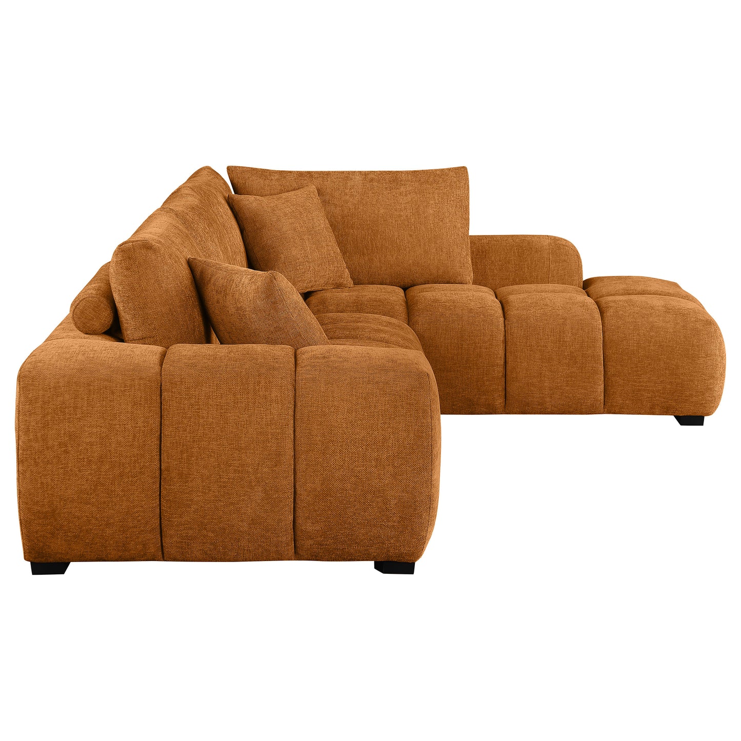 beaumont upholstered chaise sectional sofa orange