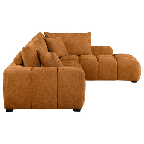 Sophia Upholstered Chaise Sectional Sofa OrangeOrange