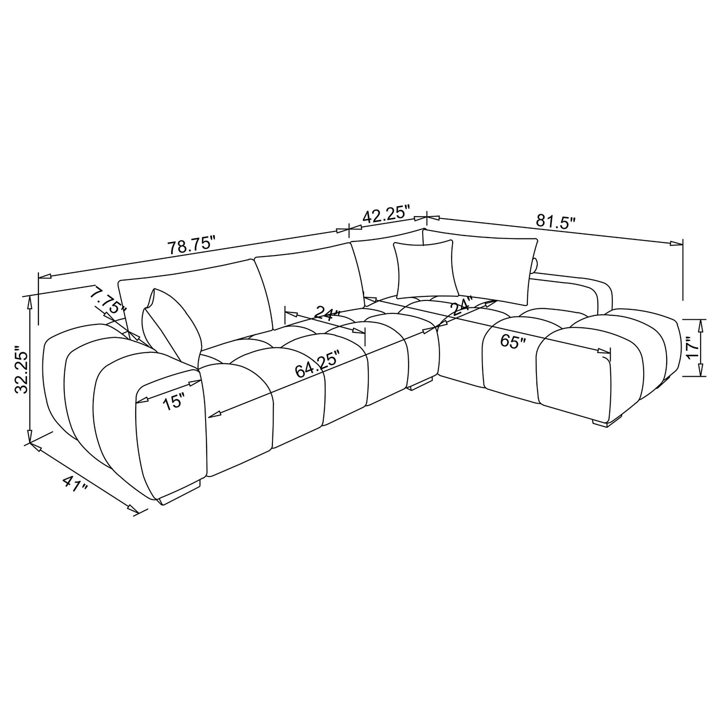 beaumont upholstered chaise sectional sofa orange