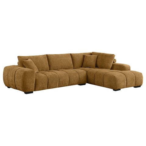 Sophia Upholstered Chaise Sectional Sofa AmberAmber