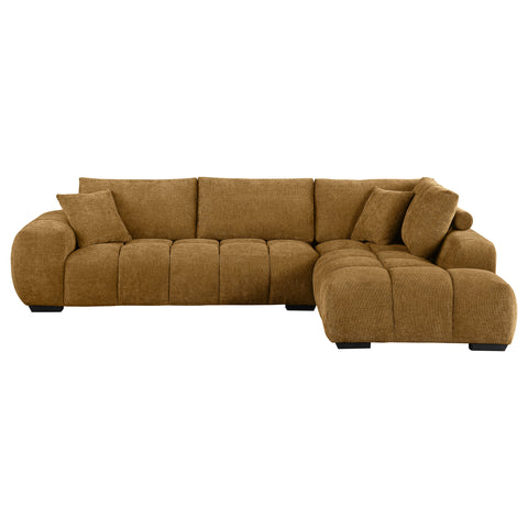 Sophia Upholstered Chaise Sectional Sofa AmberAmber