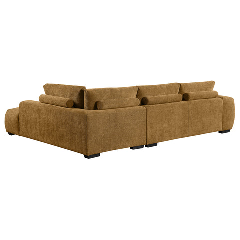 Sophia Upholstered Chaise Sectional Sofa AmberAmber