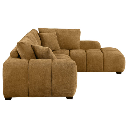 Beaumont Upholstered Chaise Sectional Sofa Amber