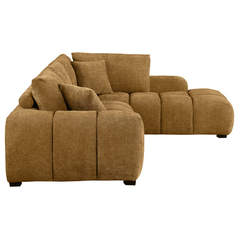 Sophia Upholstered Chaise Sectional Sofa AmberAmber