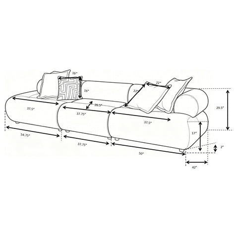 Ashlyn 143-inch Velvet Modular Bumper Sectional Sofa Rust